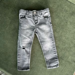 Zara Baby grey denim distressed toddler/baby jeans stretchy skinny